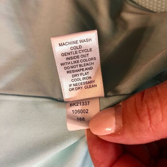 Melissa Paige Crochet Lace Maxi Sea Foam Teal Fringe on Bottom Medium - Picture 14 of 14